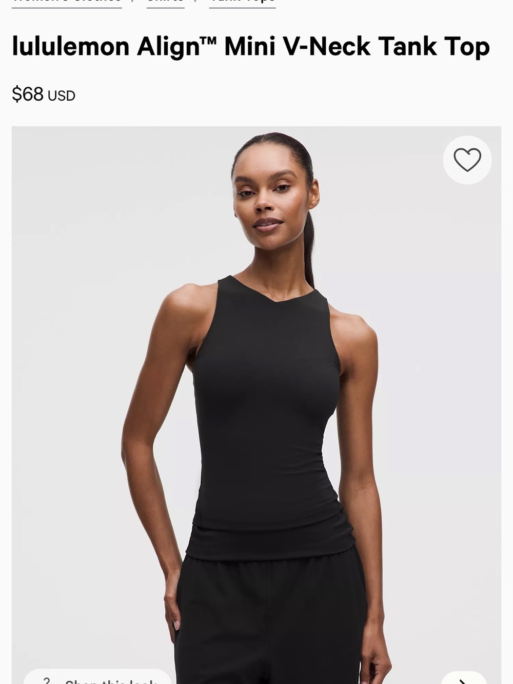 Lululemon align mini V-neck top size 8